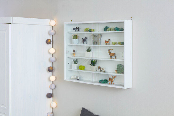 Sammlervitrine ADAM 80x60x9,5 cm Weiß