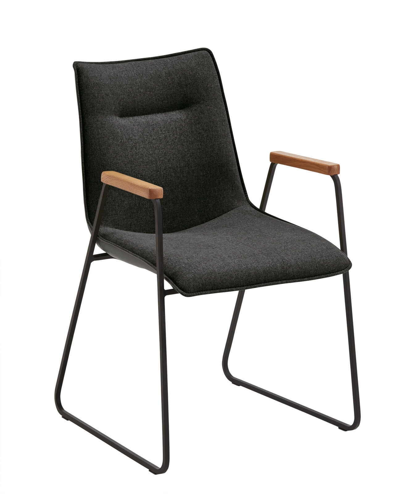VALMONDO Stuhl mit Armlehnen NAMUR Platin Grau/Venice schwarz