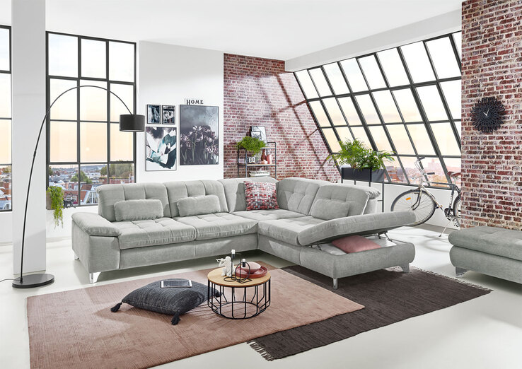 YoungLife Ecksofa APRILIA SF-R silver