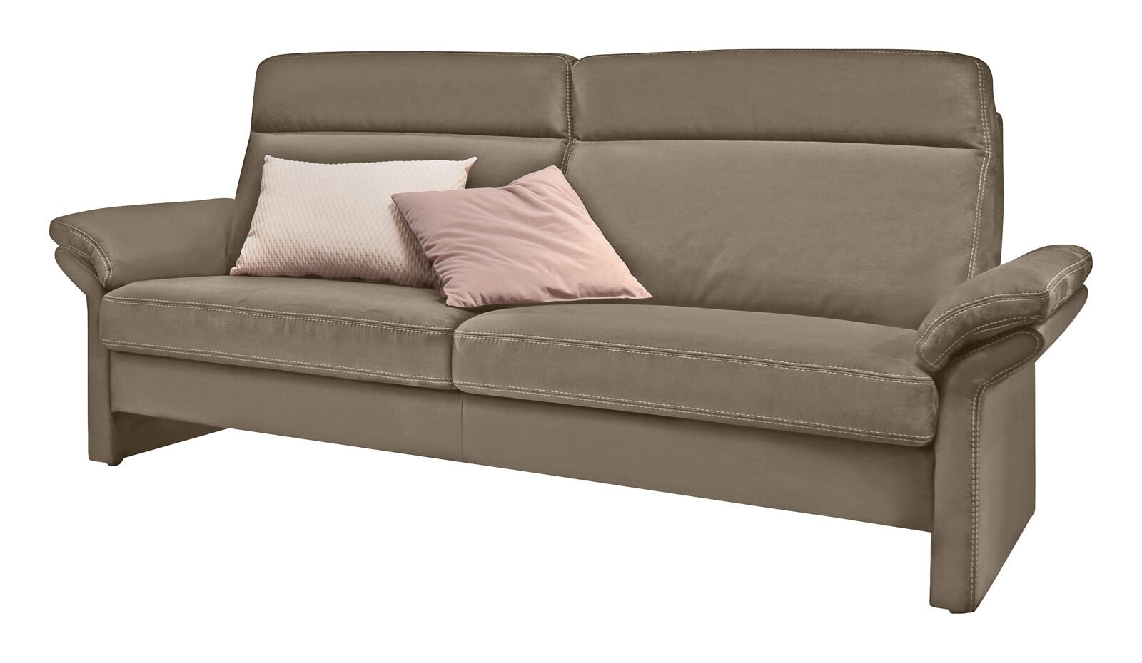 LASCONDO Sofa 3-Sitzer MAXIM I 198 cm Stoffbezug crown stonebraun