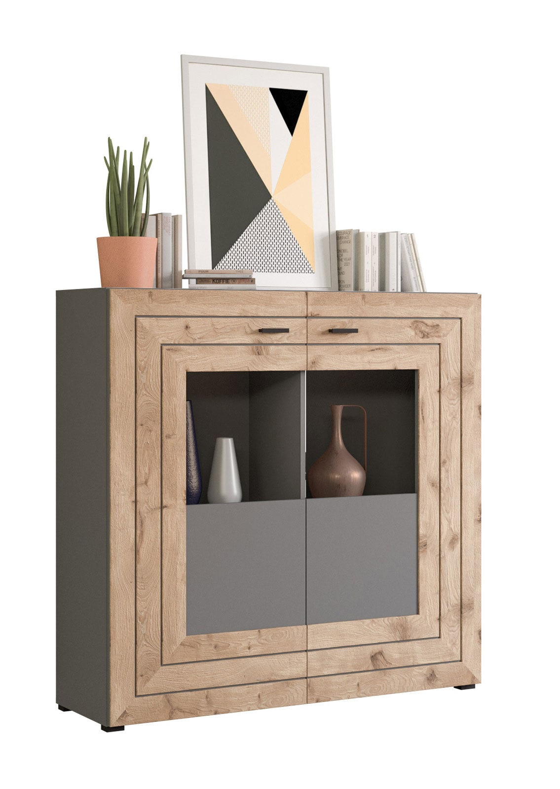 Highboard FRENO Oak/ grau