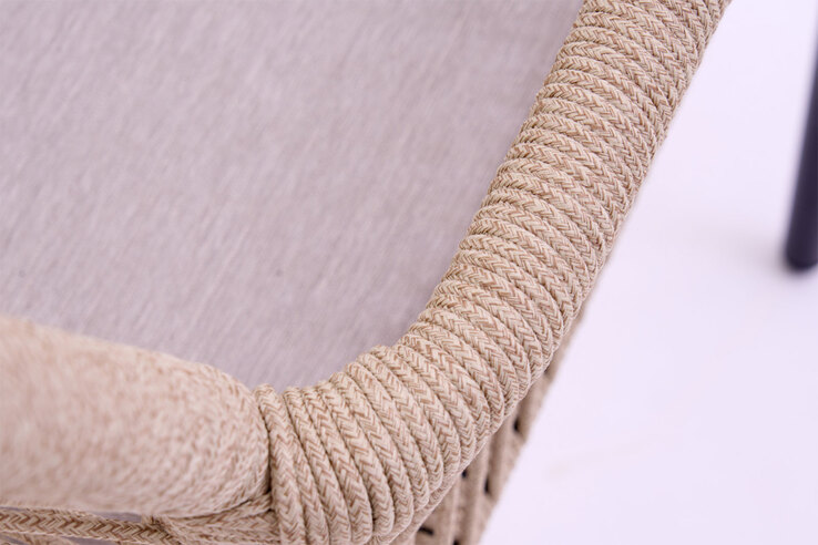 Garden FLAIR Gartenstuhl OLAF I schwarz /Rope beige