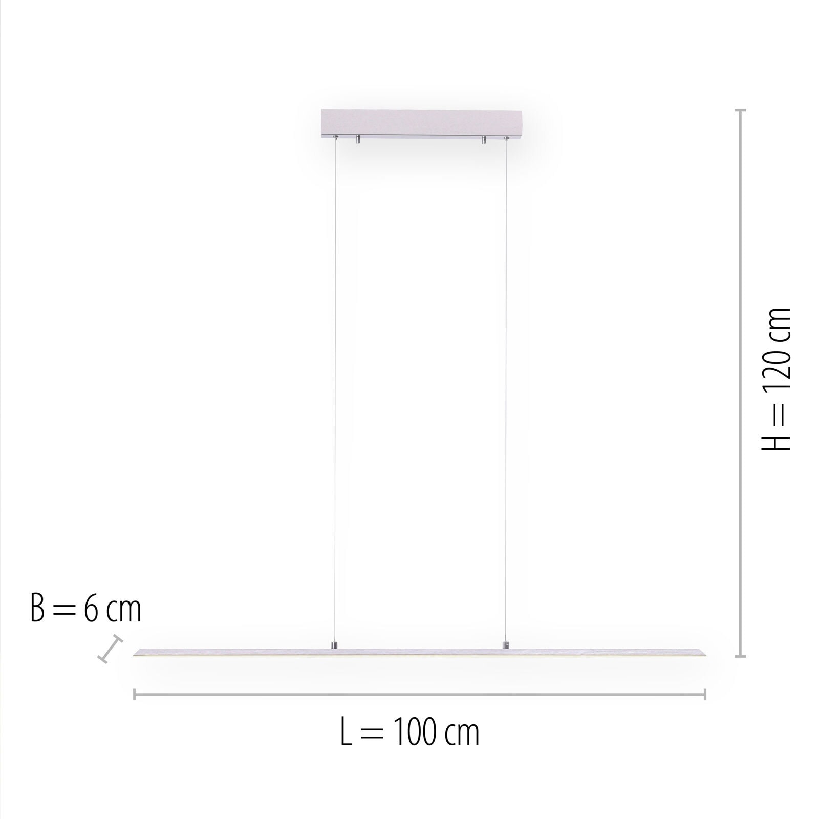 Paul Neuhaus LED Balkenpendel PURE-LITE 100 cm stahlfarbig