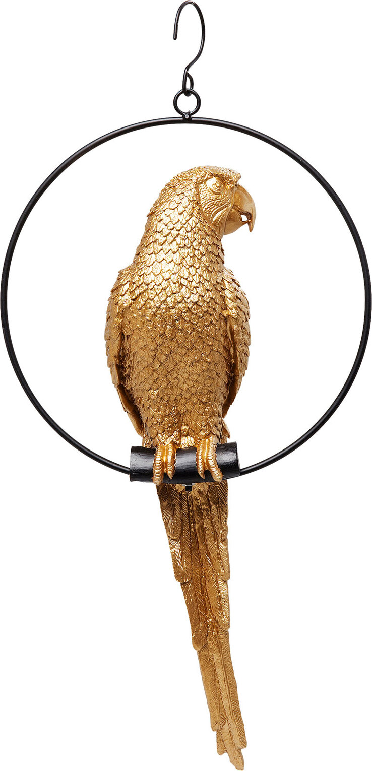 KARE DESIGN Dekofigur SWINNGING PARROT 88 cm Kunststoff goldfarbig