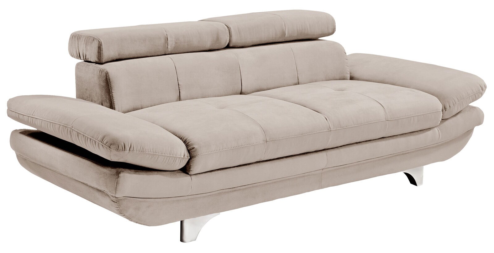 Sofa 2-Sitzer COTTA 104 x 218 cm Lederlook fogbeige
