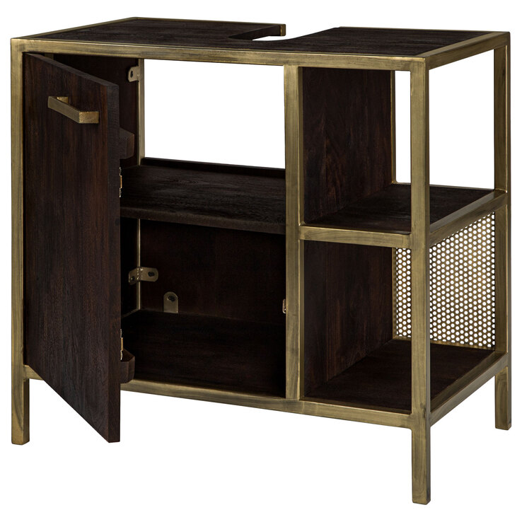 Waschbeckenunterschrank GOLDEN BATH 62 x 61 cm Braun/ Goldfarbig