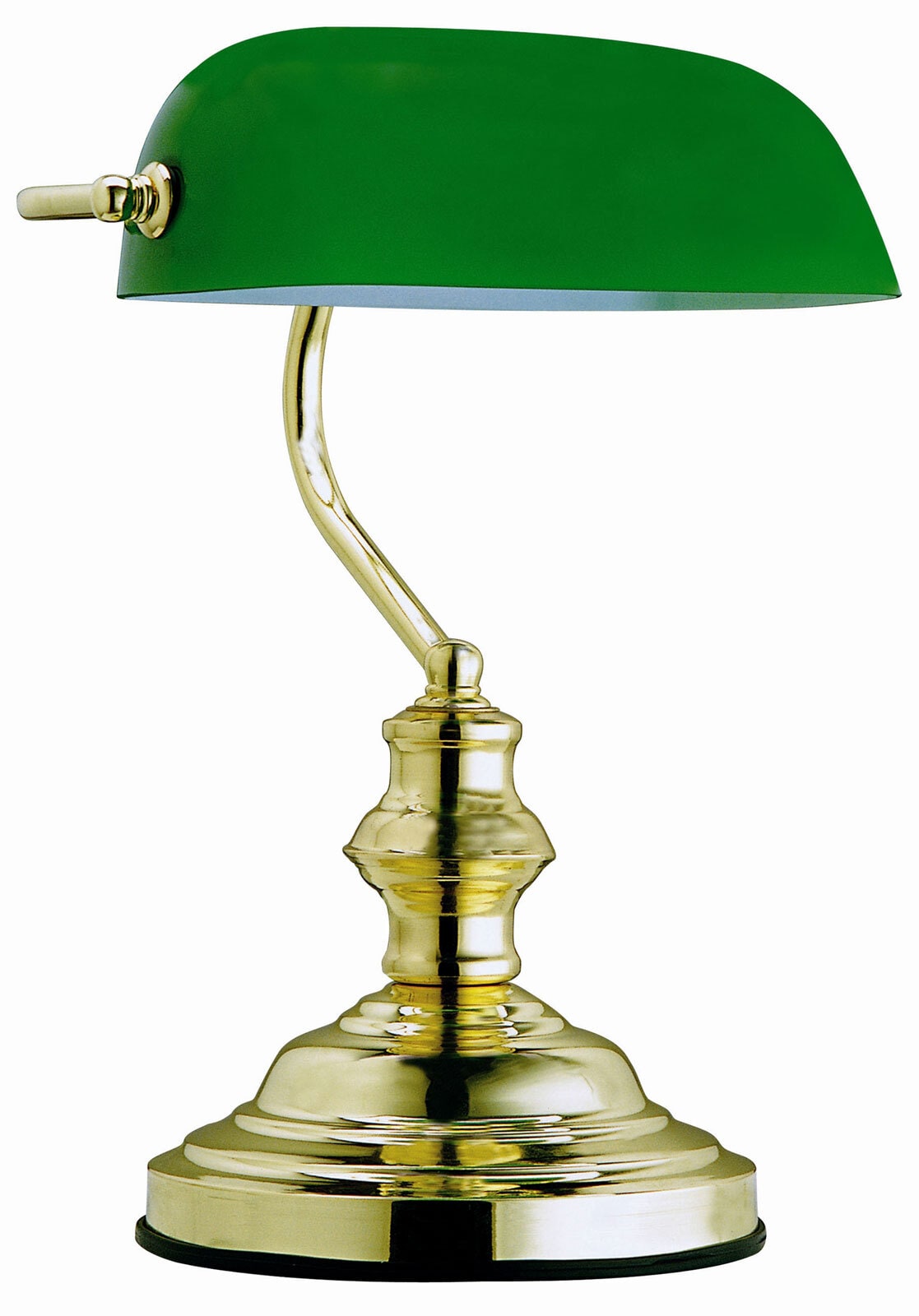 GLOBO Retrofit Tischlampe ANTIQUE messingfarbig /grün