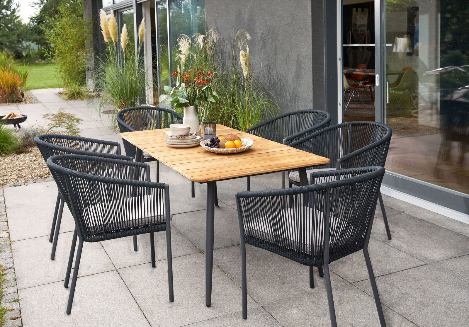 Dining Gartenstuhl ELDORADO grau mit Polster