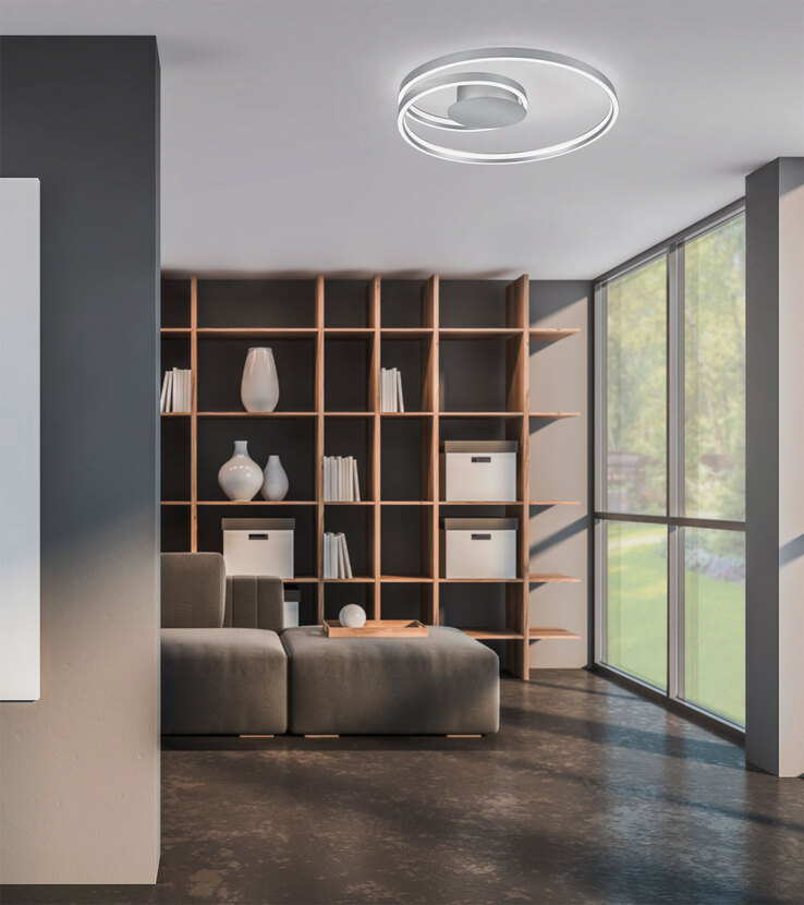 CINQUE LED Deckenlampe CIOLA 72 cm nickelfarbig