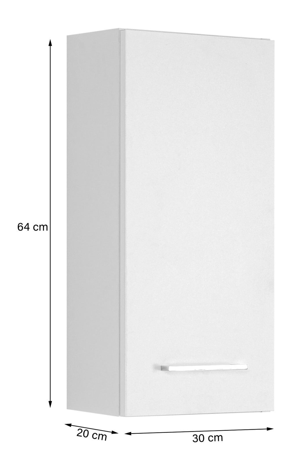 Hängeschrank PARIS 30 x 64 cm Weiß/ Wotan Eiche