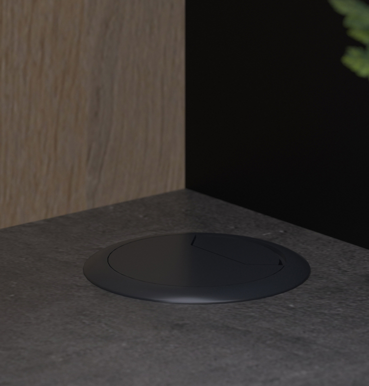 Parisot Küche mit Buffet FUMAY 21 Eiche/Beton-Optik ca. 300 x 186 x 60 cm