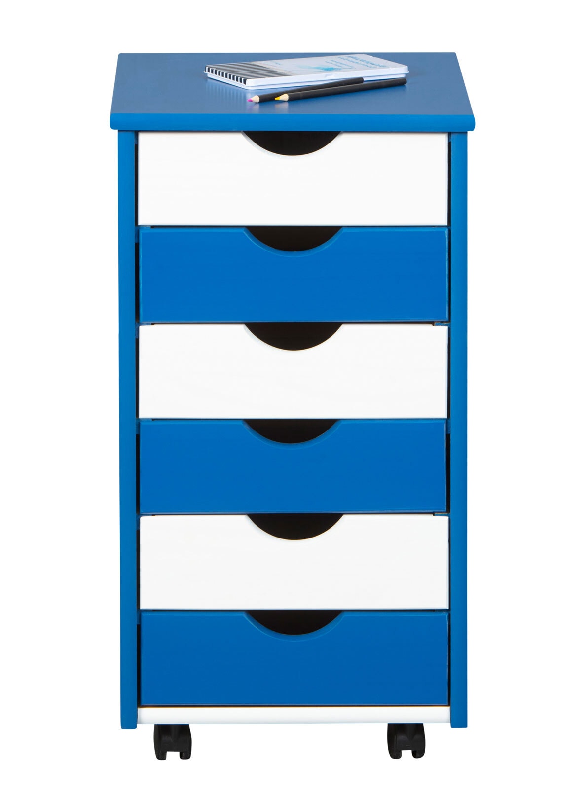 CASAVANTI Rollcontainer JONAS 35x65,6x39 cm Blau/Weiß
