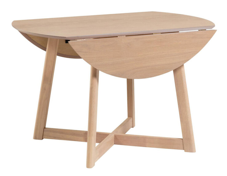 Kave Home Esstisch rund MARYSE 70-120 x 120 cm Eiche furniert