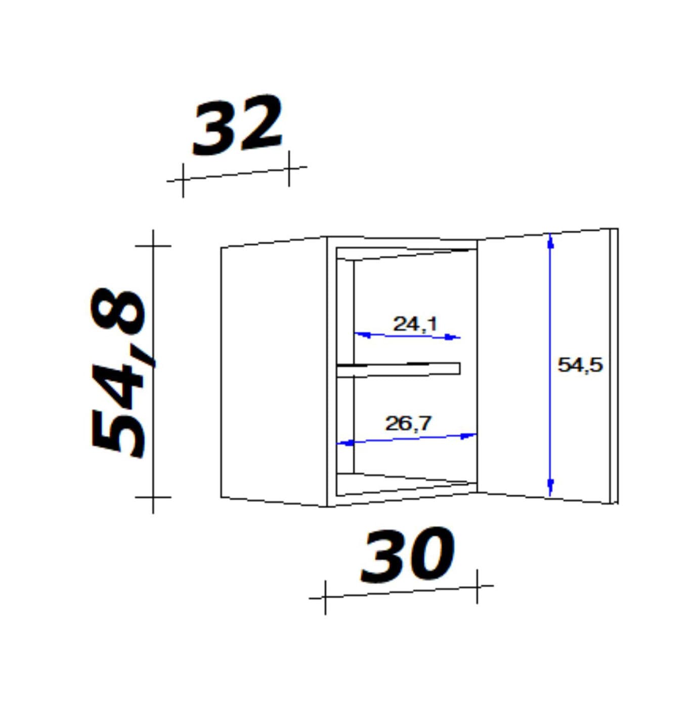 Küchen Oberschrank WITO 30 cm weiß