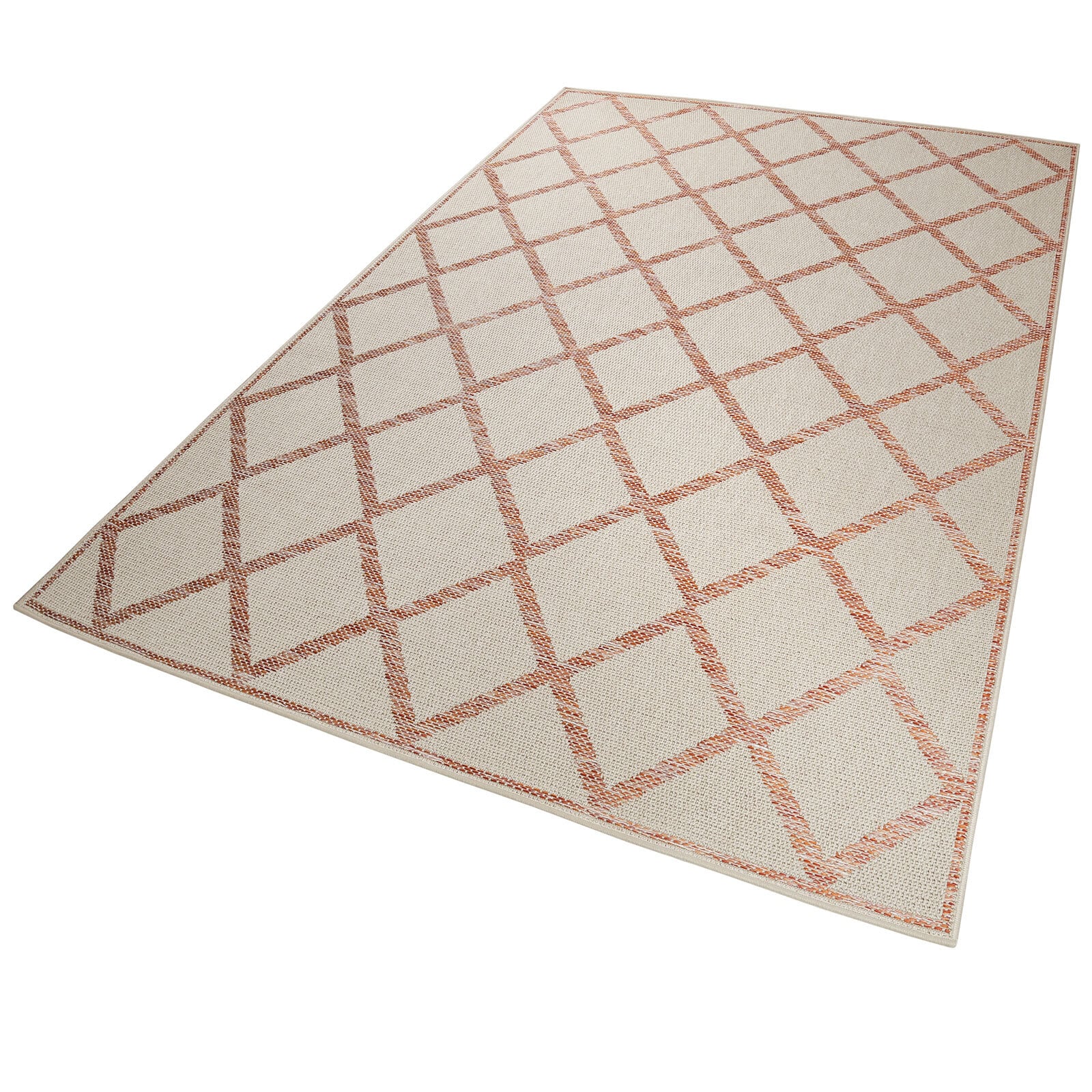 ESPRIT Outdoorteppich RHOMB 80 x 150 cm beige/rot