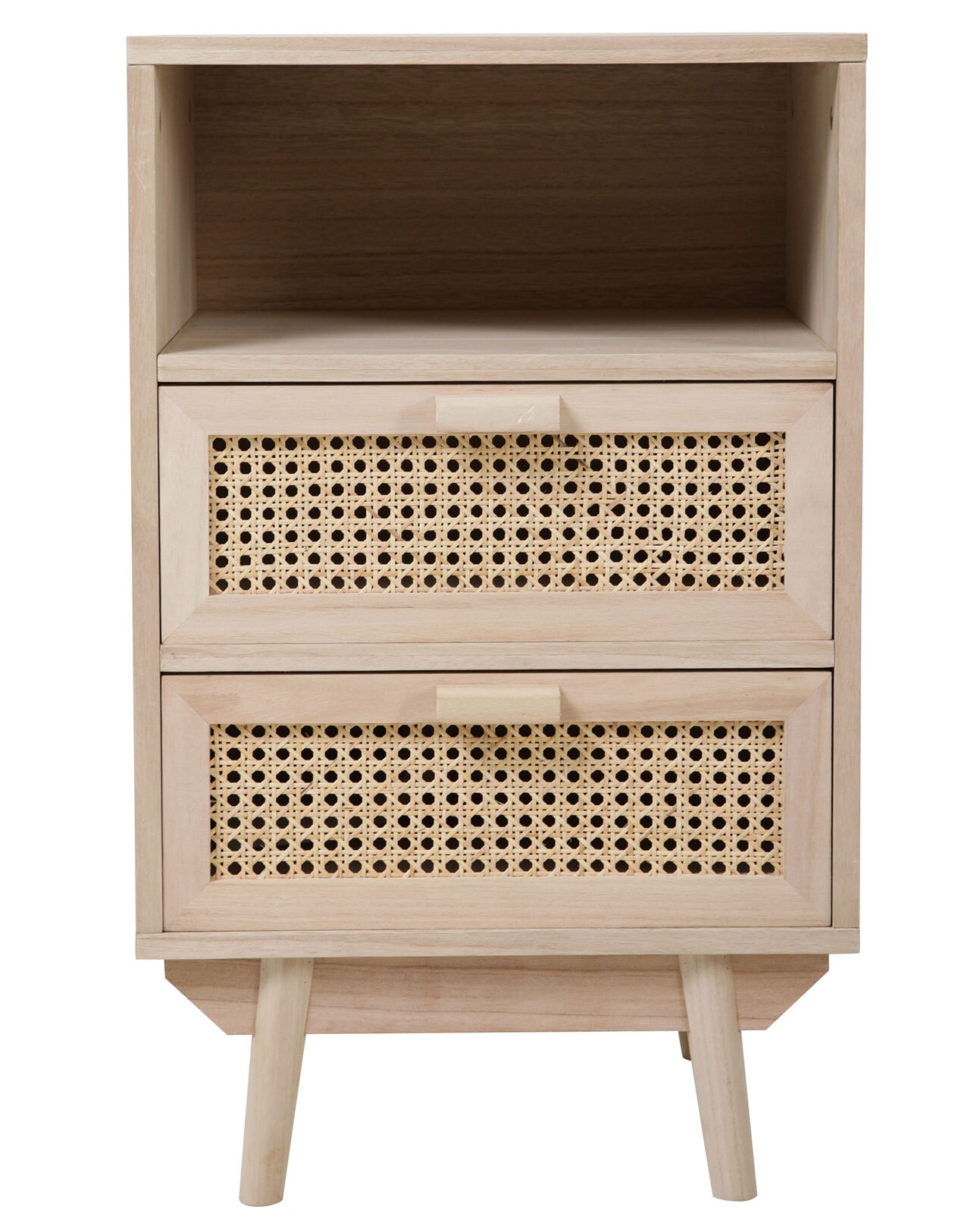 Kommode 42 x 68 cm Braun/ Rattan