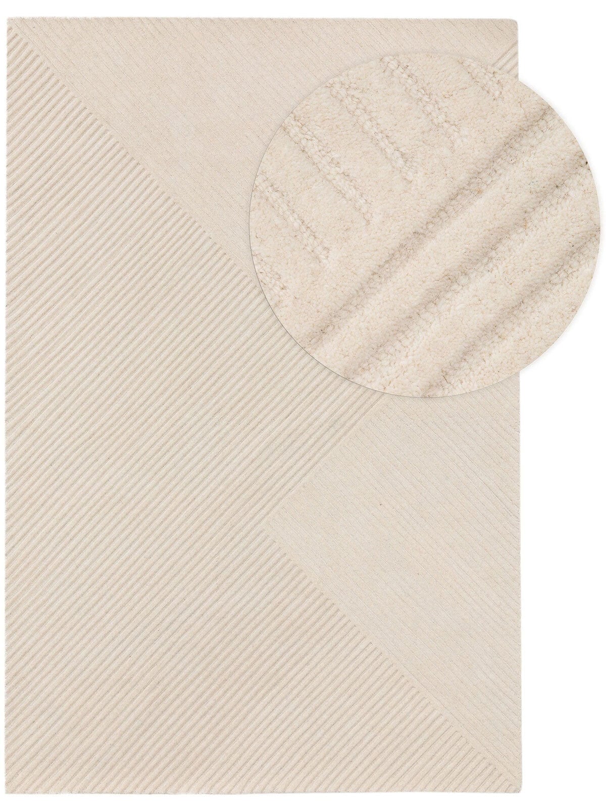 benuta pure Wollteppich YANIS 160 x 230 cm ivory