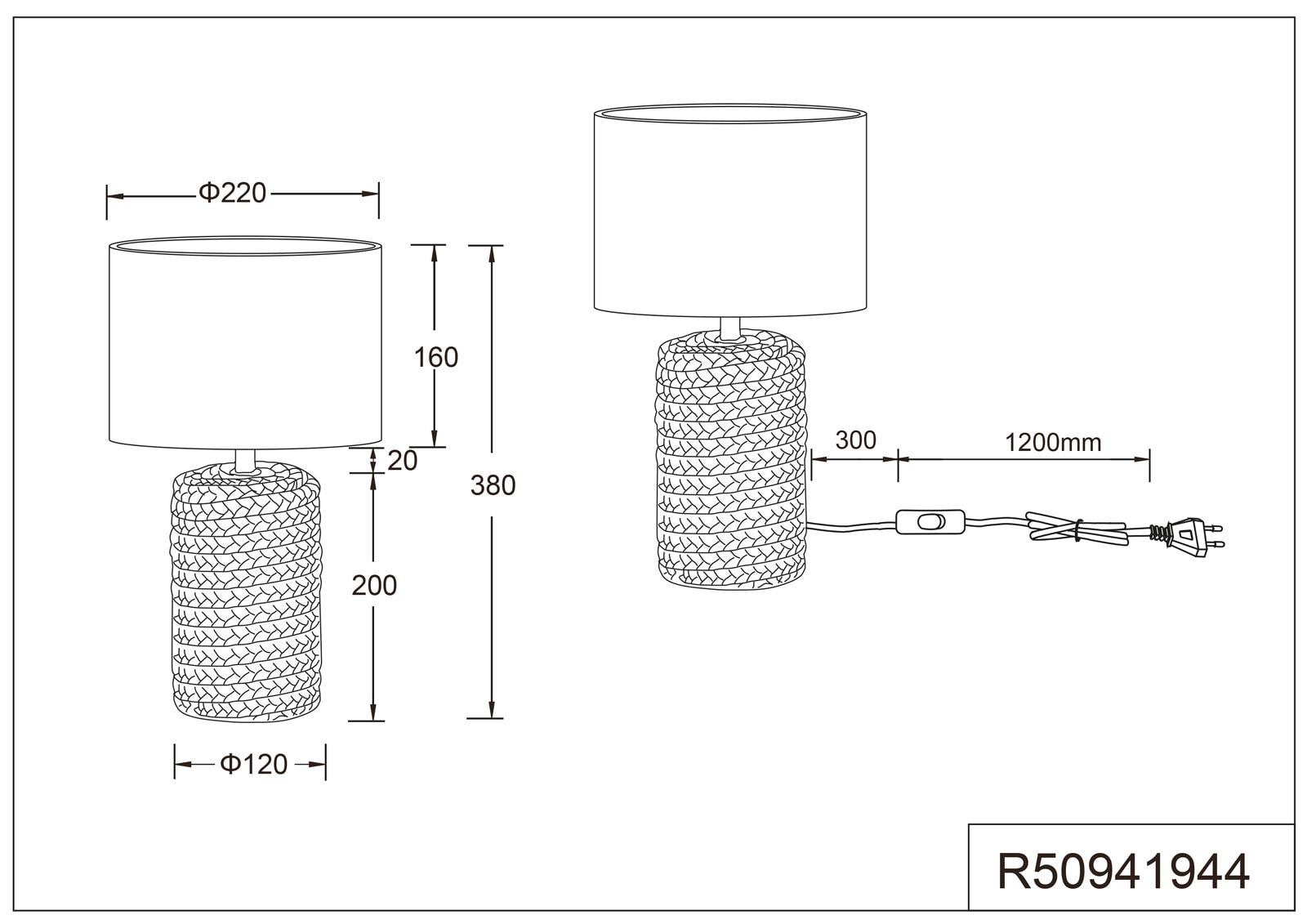 RL Retrofit Tischlampe MALA 38 cm