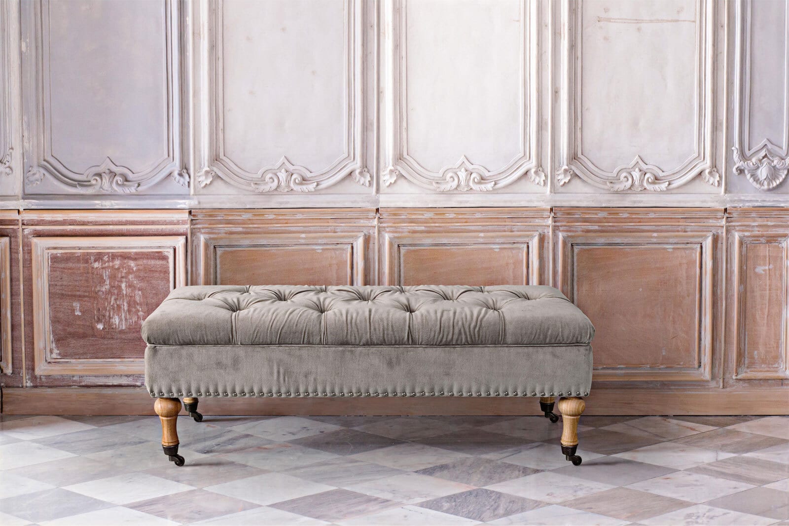 INTERhome Sitzbank ARLETTE mit Stauraum 110 x 40 cm beige