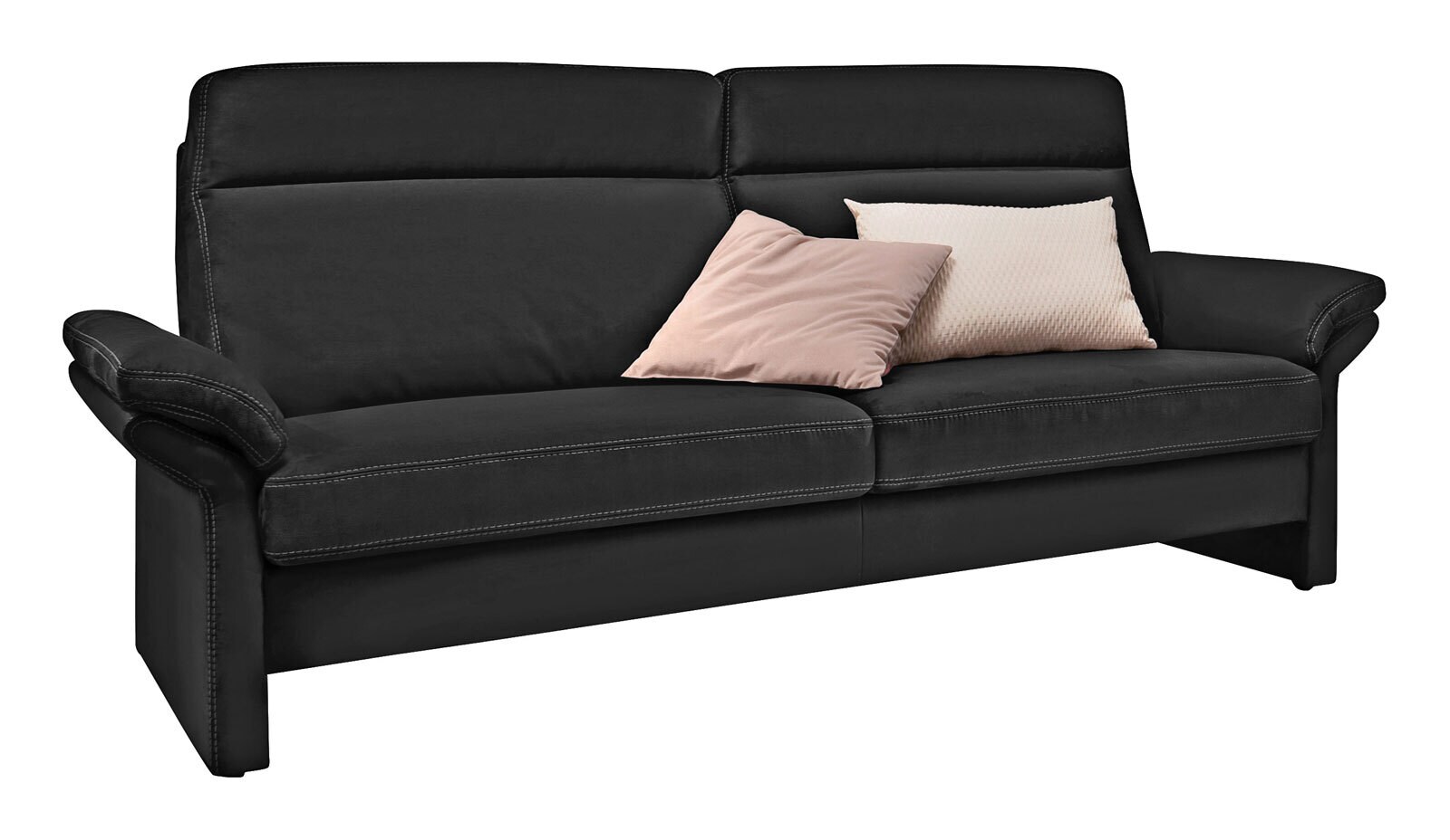 LASCONDO Sofa 3-Sitzer MAXIM I 198 cm Stoffbezug crown caviarschwarz