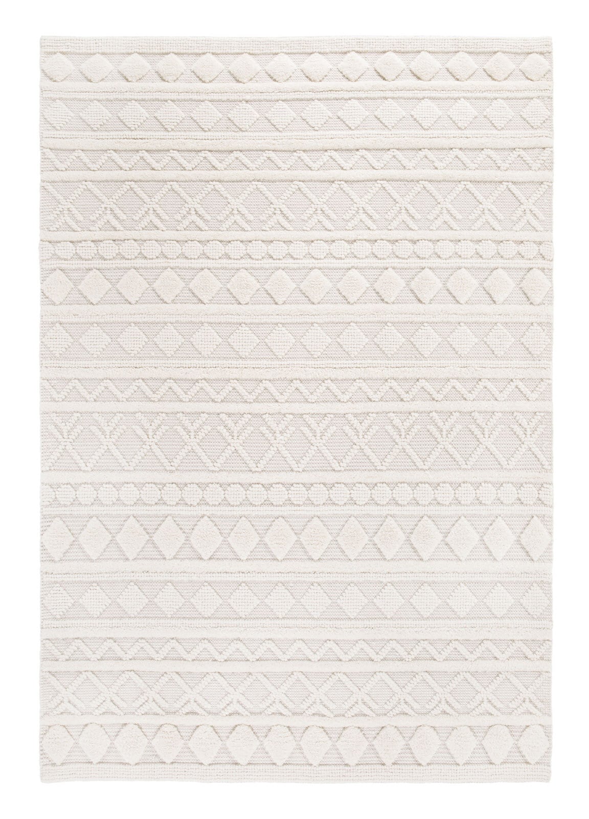 Teppich Kelim STOCKHOLM Boho Stil 130 x 190 cm creme 