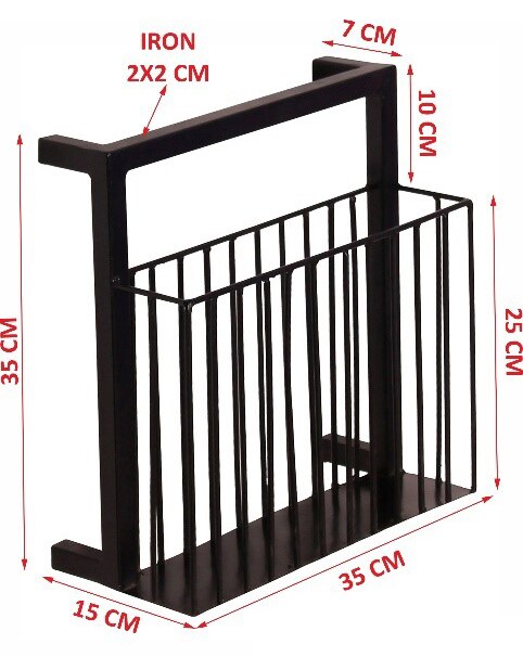 Wandregal-Set 3-teilig 35 x 115 cm antikschwarz