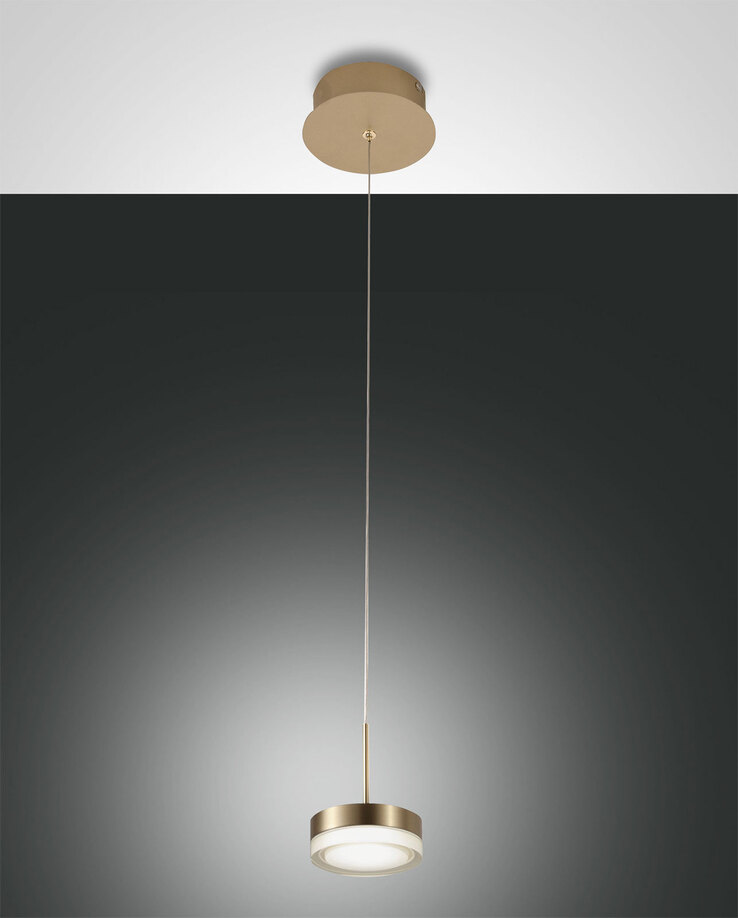 FABAS LUCE LED Pendelleuchte DUNK 1-flg messingfarbig