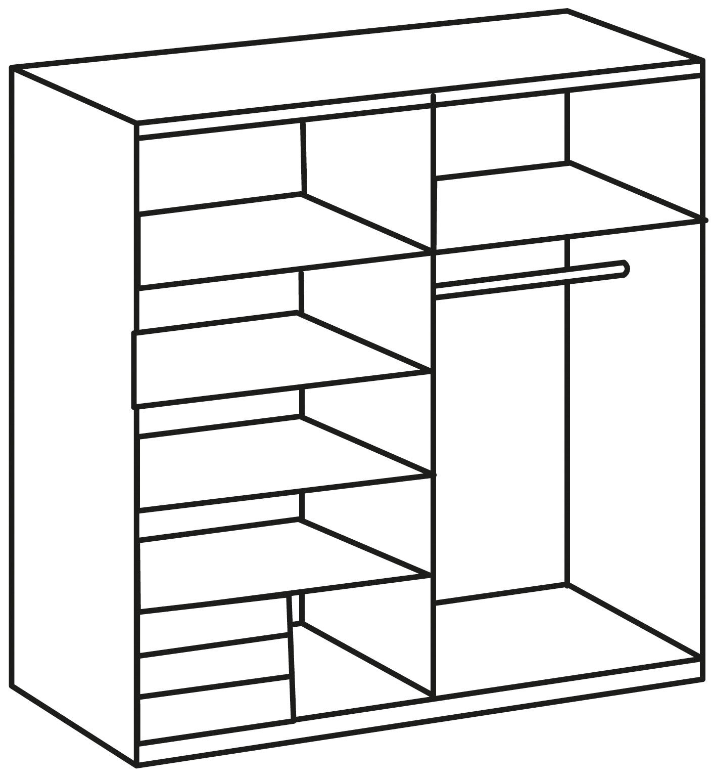 Schwebetürenschrank EMDEN 180 x 198 cm braun/ grau