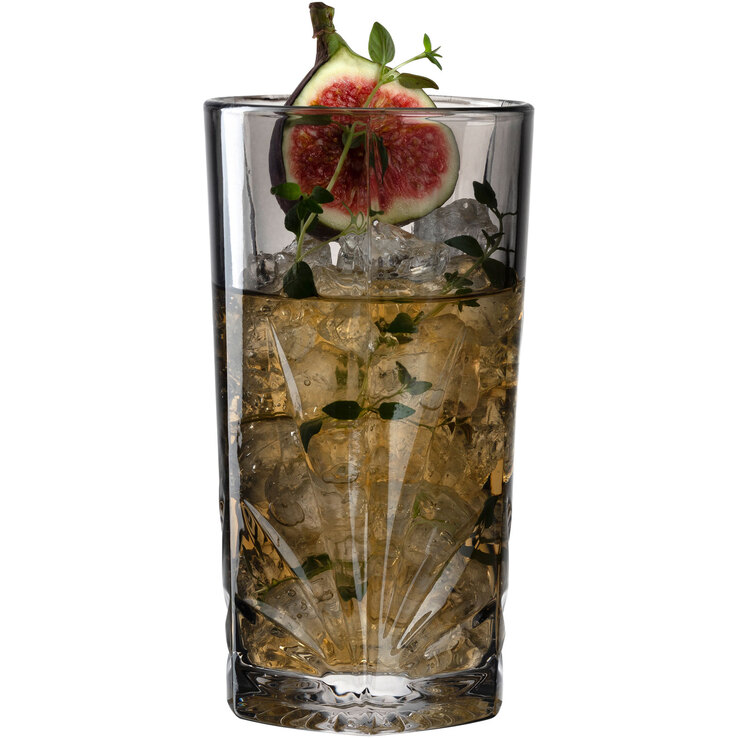 LEONARDO Longdrinkglas CAPRI 4er Set grau