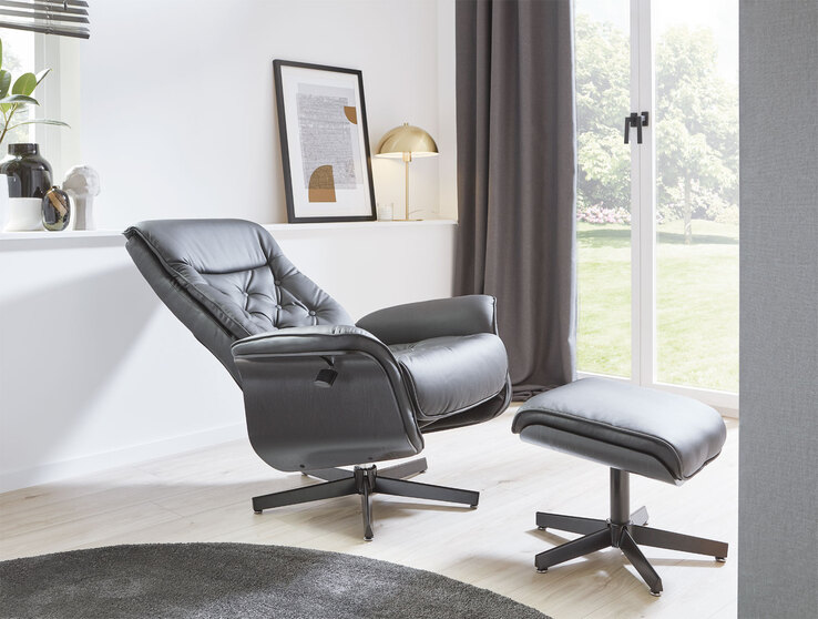 CASAVANTI Relaxsessel Set 2-teilig Birke schwarz /schwarz