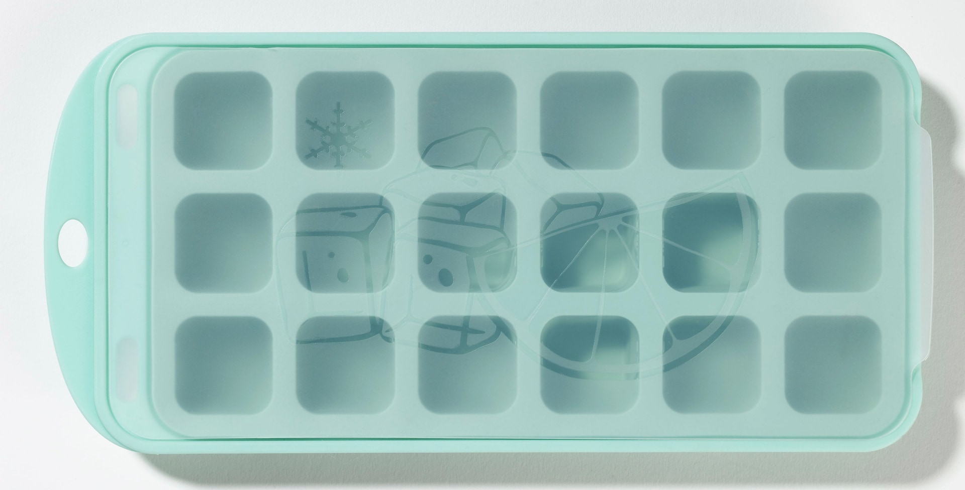 bongusto Eiswürfelform für 18 Eiswürfel mit Deckel Kunststoff türkis