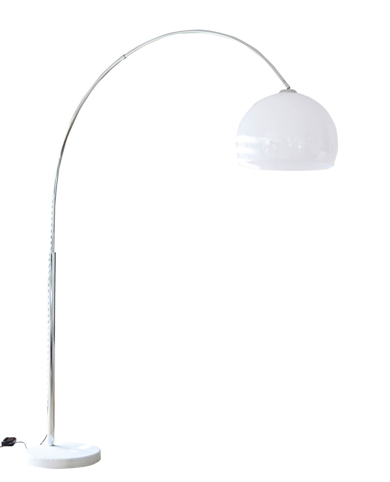 CASAVANTI Retrofit Bogenlampe chromfarbig /weiß /Marmor weiß