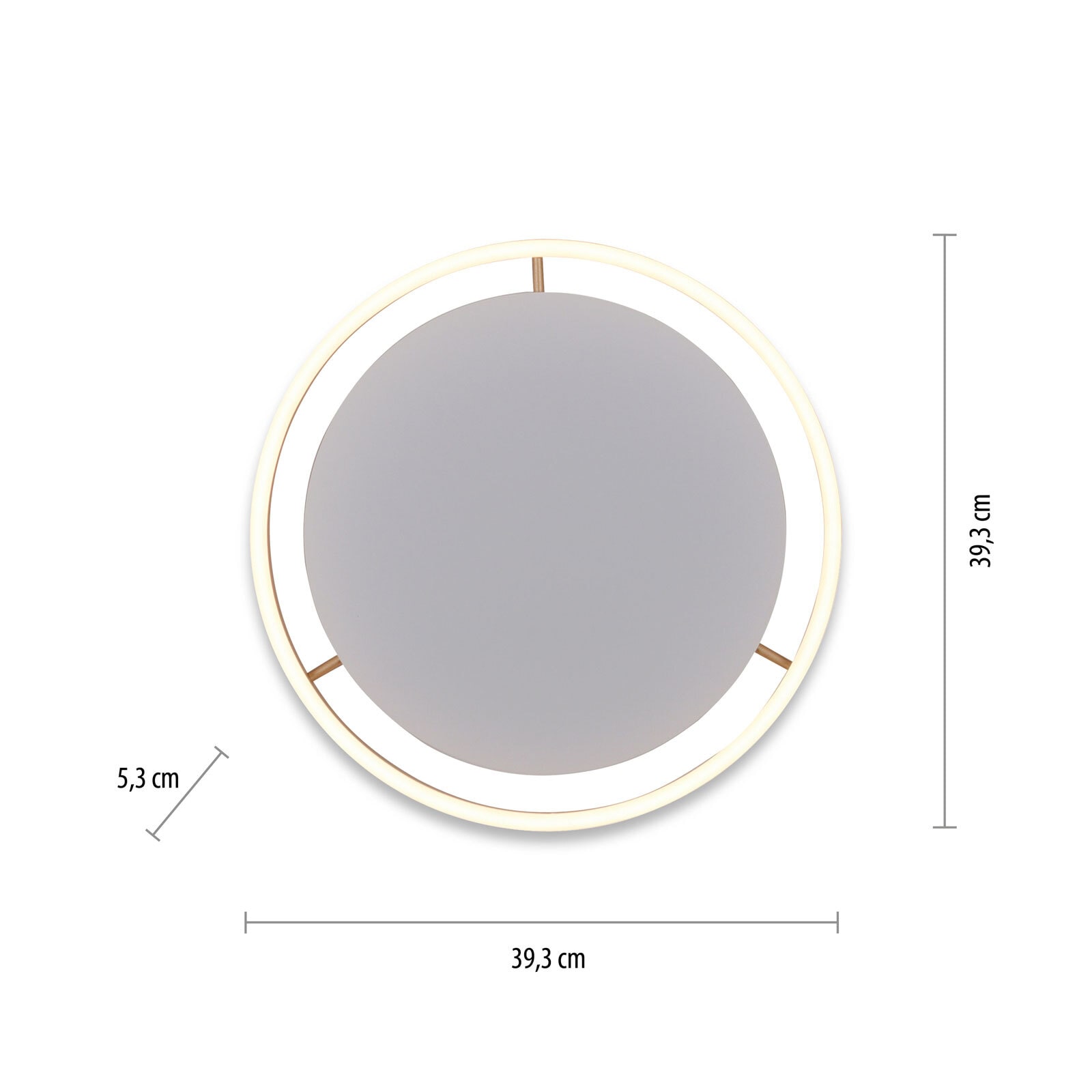 JUST LIGHT LED Deckenlampe RITUS 39 cm messingfarbig