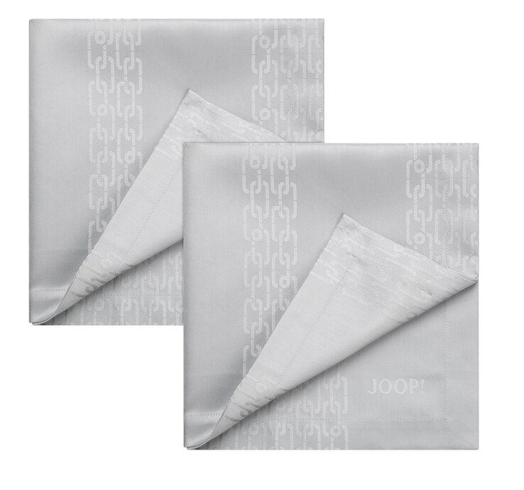 JOOP! Serviette CHAINS 2er Set silberfarbig