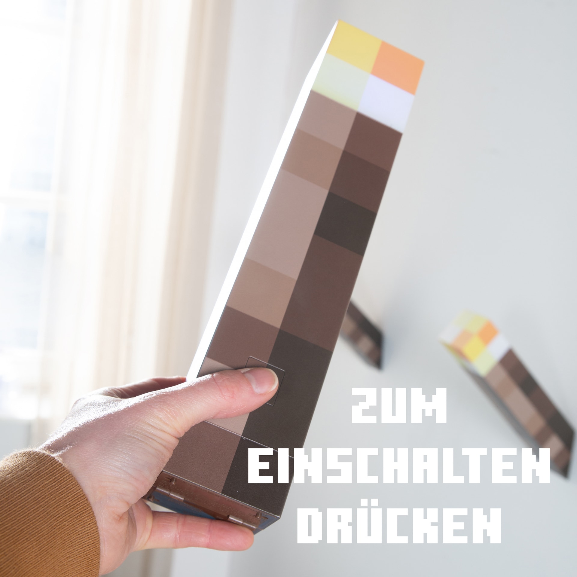 Akku LED Dekoleuchte Fackel MINECRAFT 2-tlg