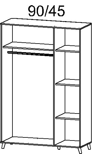 Kleiderschrank FALUN 137 x 203 cm Alpinweiß NB