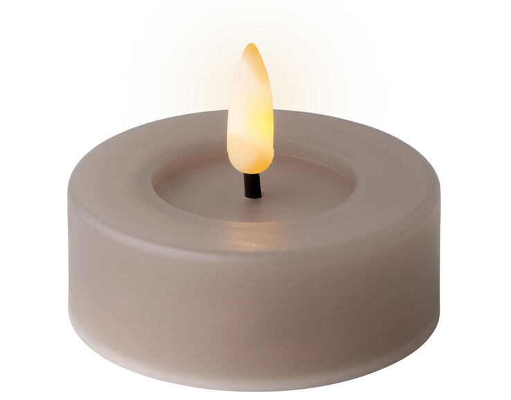 LED Kerze 5 cm hellgrau