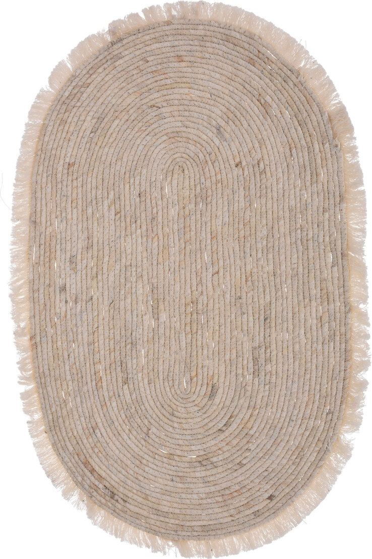 Schilf Teppich oval IBIZA 50 x 80 cm beige