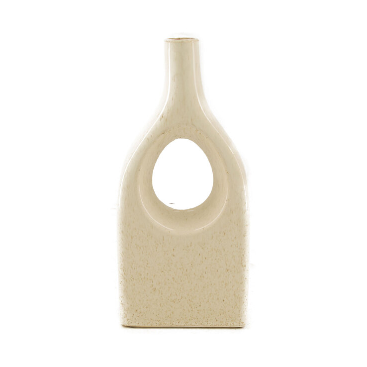 Vase 26 cm weiß /beige