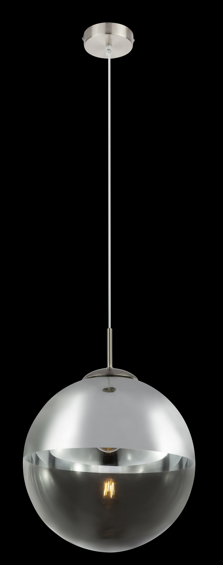 GLOBO Retrofit Pendelleuchte VARUS 30 cm nickelfarbig