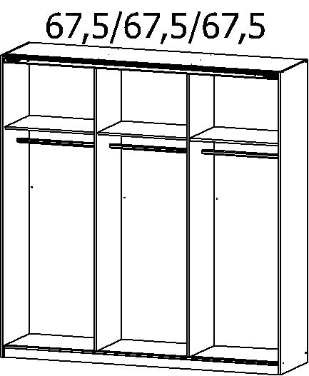 Kleiderschrank KULMBACH 203 x 210 cm Seidengrau/Grauglastüren