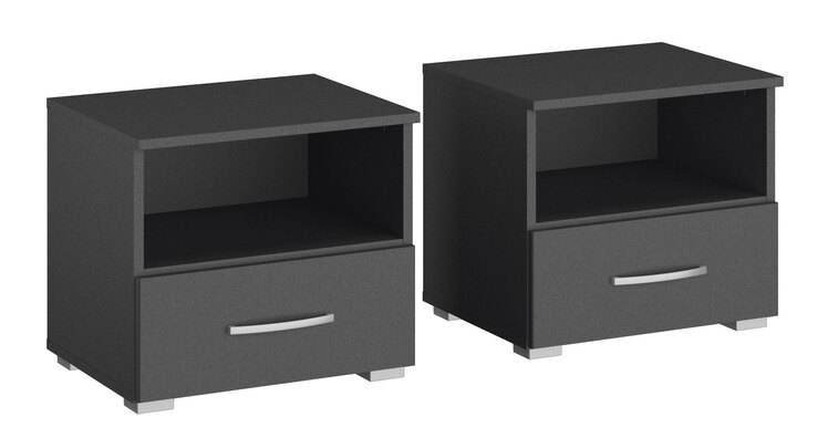 Nachttisch ADITIO III 2er Set 47 x 43 cm Grau metallic