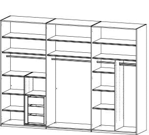 CASAVANTI Kleiderschrank SKAT Graphit/ Glas Basalt