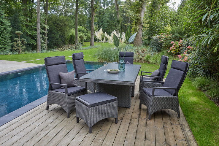 Garden FLAIR Positionsstuhl Garten LEA 2er Set graumix /anthrazit