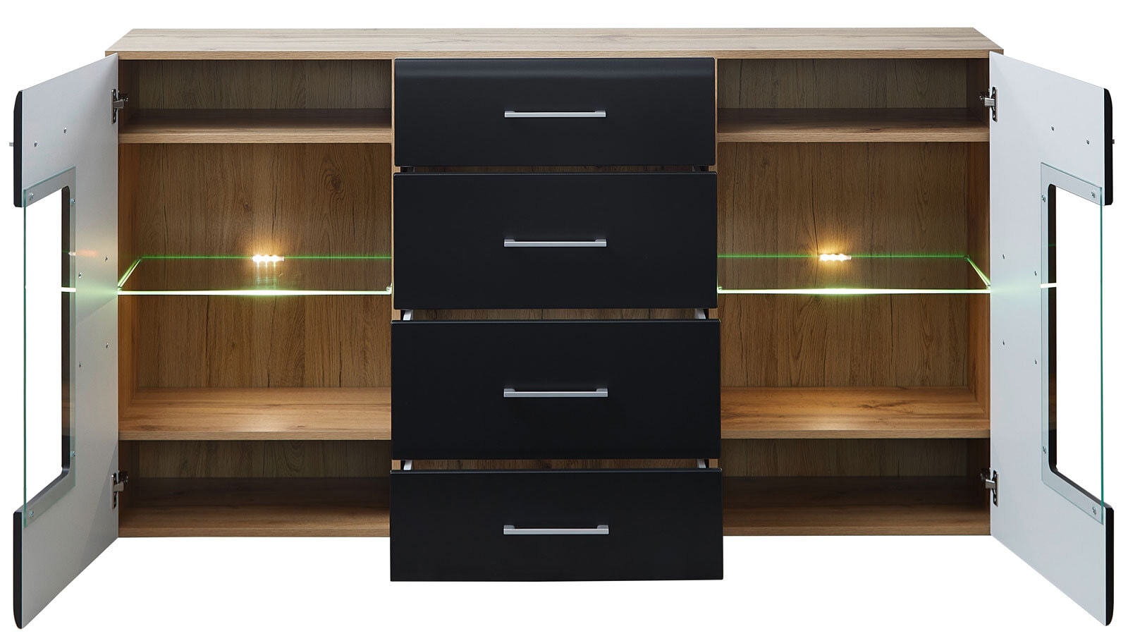 Sideboard SONATE 170 x 93 cm schwarz/ braun