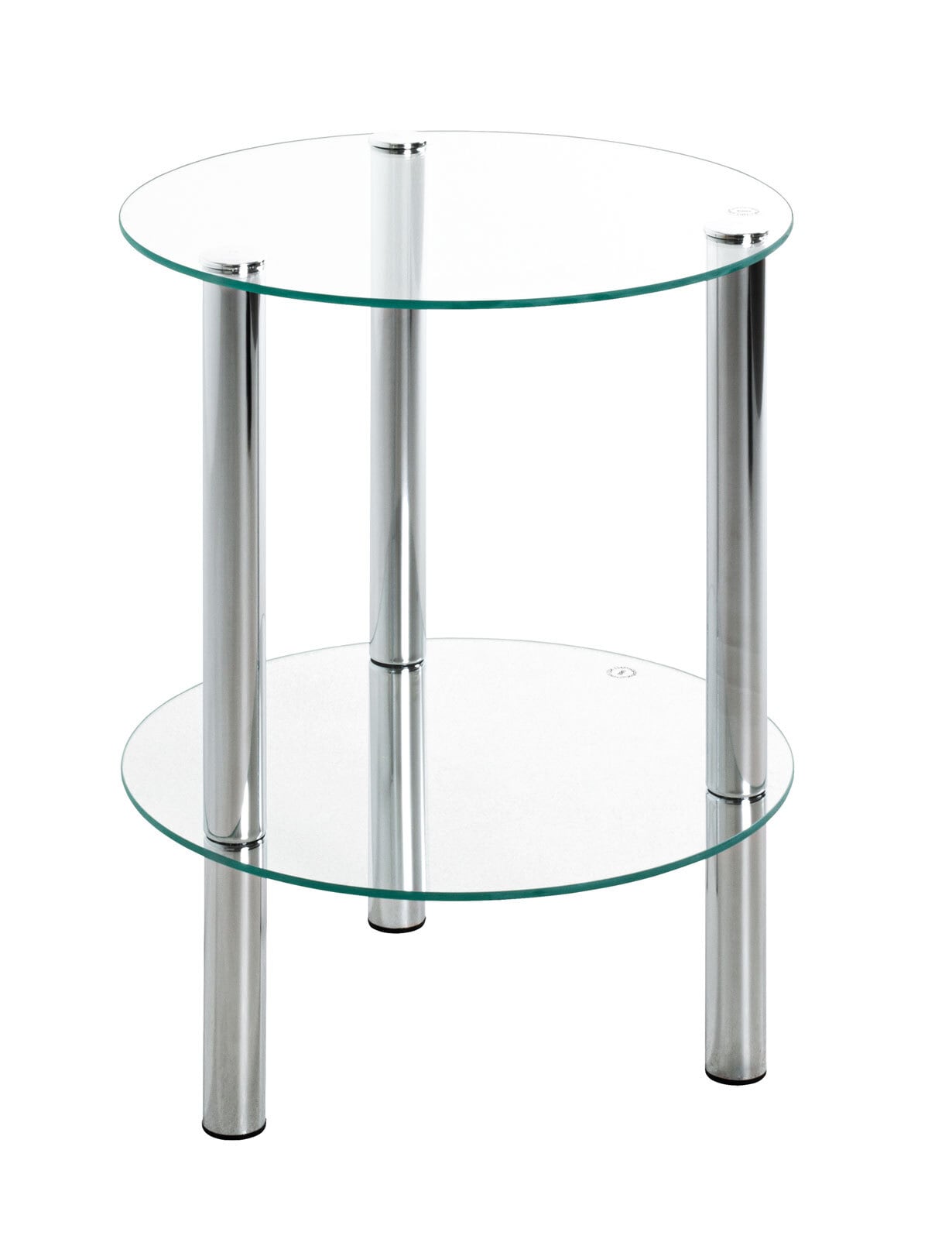 Beistelltisch rund 47 cm Glas Chrom