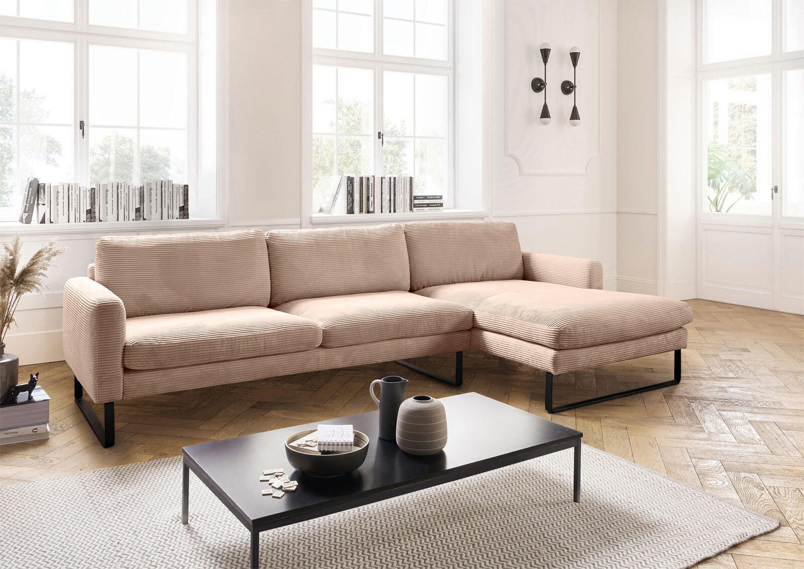 Ole Gunderson Ecksofa ROMA 298 x 154 cm Cord taupe