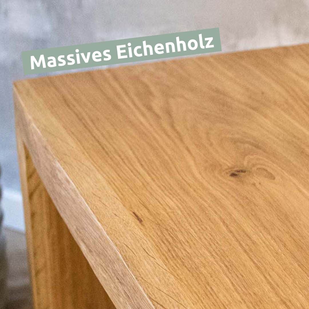 holz4home Massivholzbank 140 x 45 cm Eiche geölt mit Baumkante