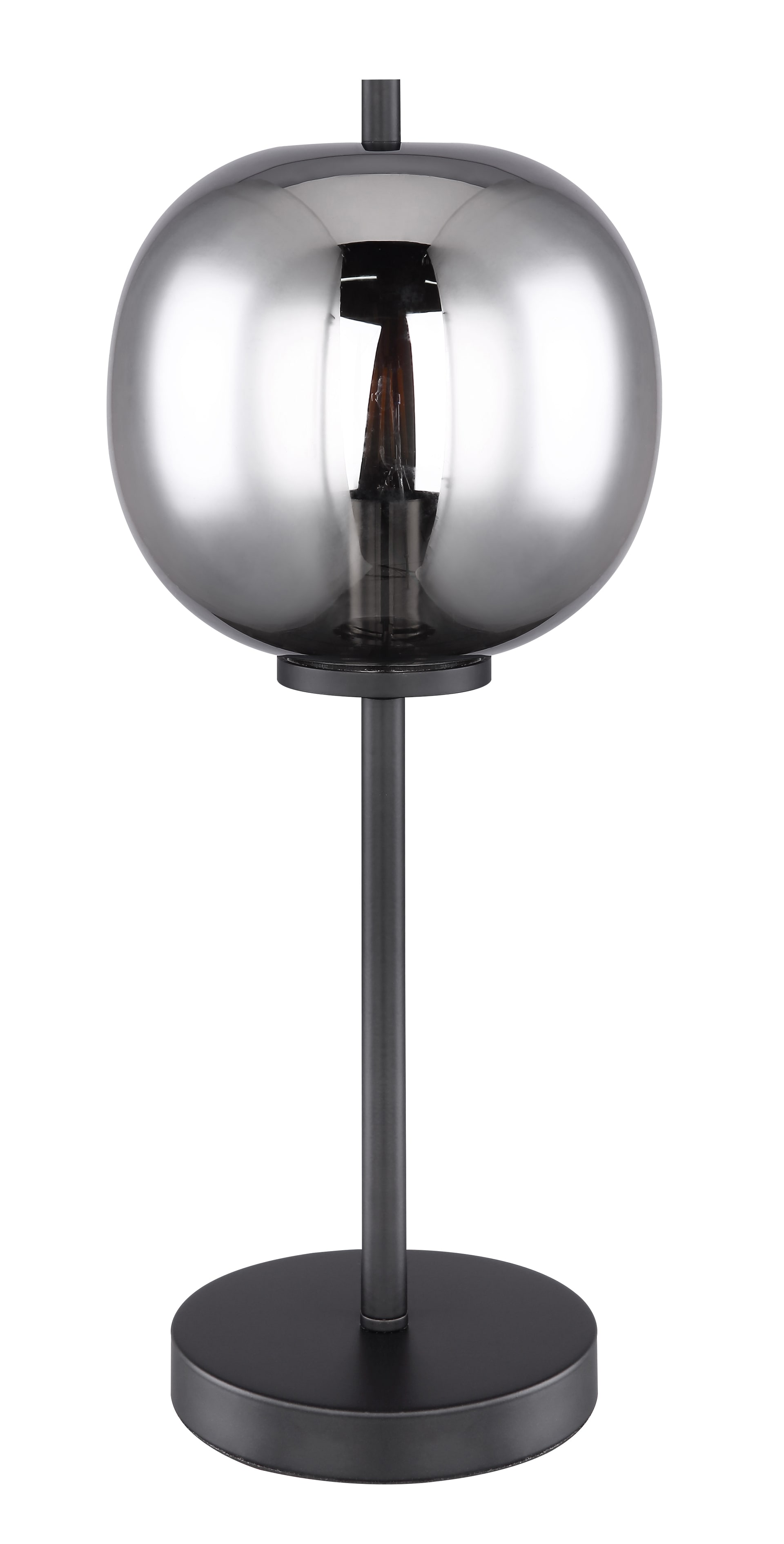 GLOBO Retrofit Tischlampe BLACKY 45 cm schwarz /rauchfarbig