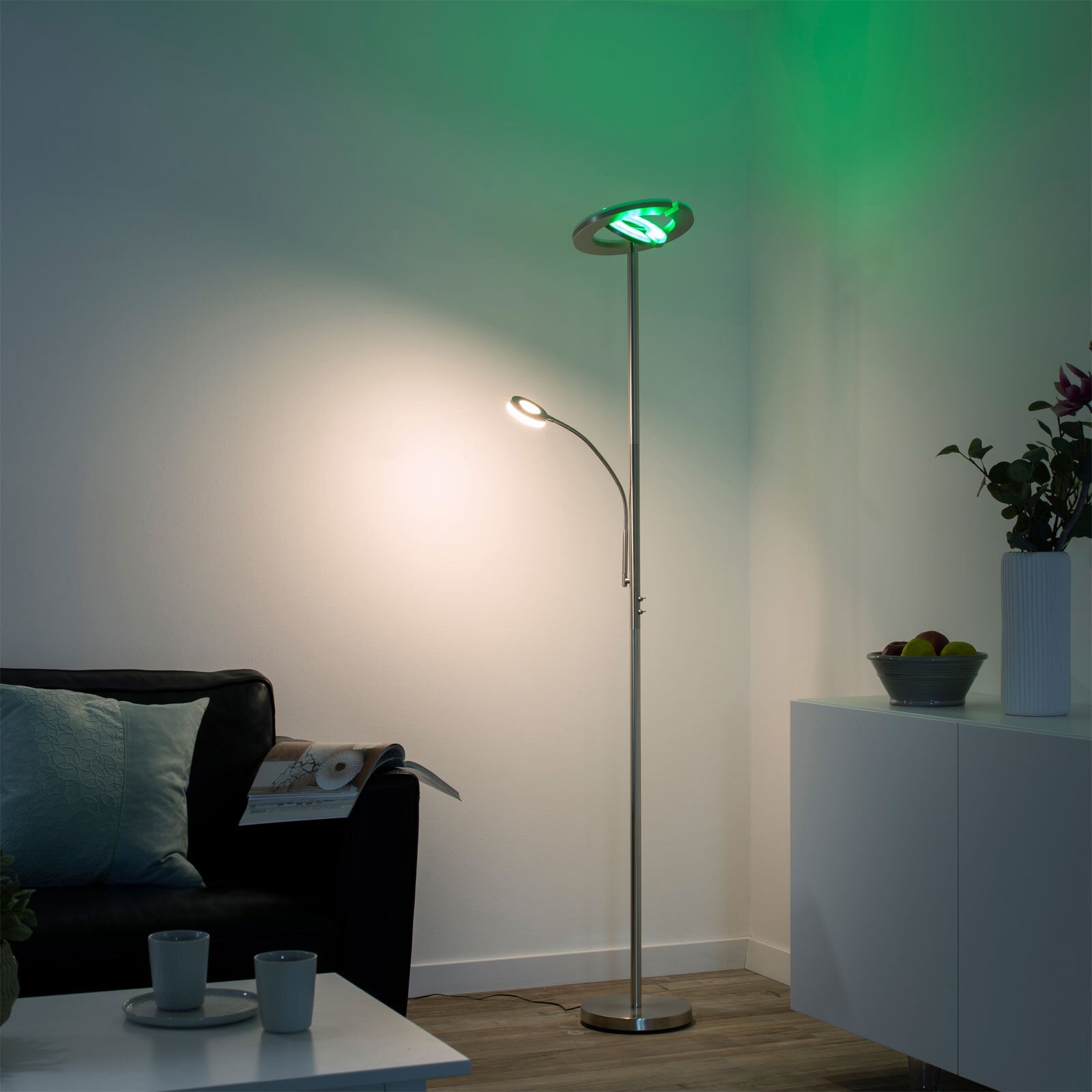JUST LIGHT LED Stehlampe mit Leselampe LOLAsmart-ROCCO
